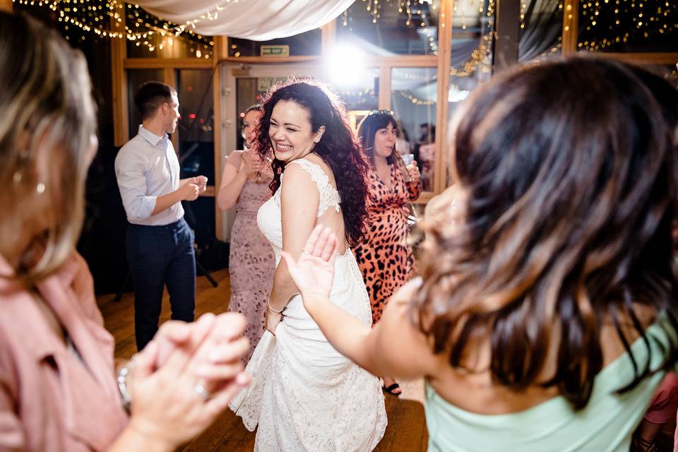 Bride dancing