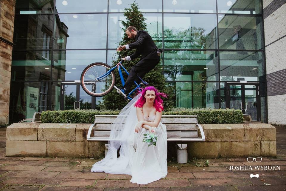 Bike mad groom