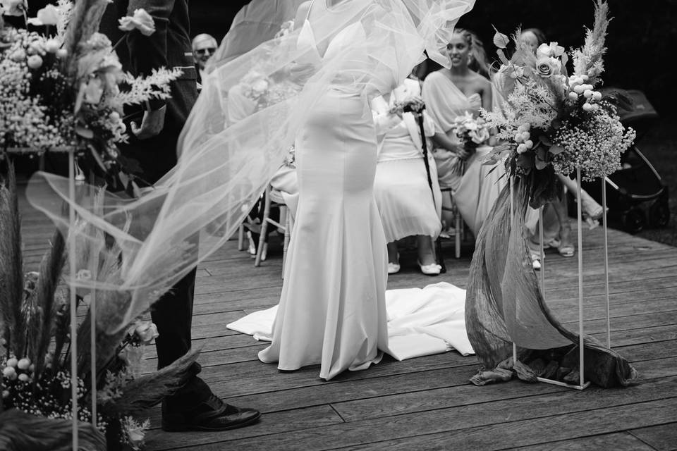 Windy outside ceremony