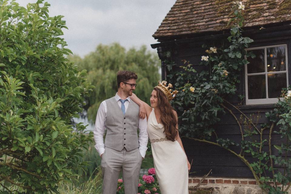 Lucy in Needle & Thread for her Autumn Wedding at Odo's Barn in Kent