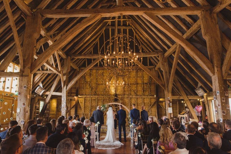 Lucy in Needle & Thread for her Autumn Wedding at Odo's Barn in Kent