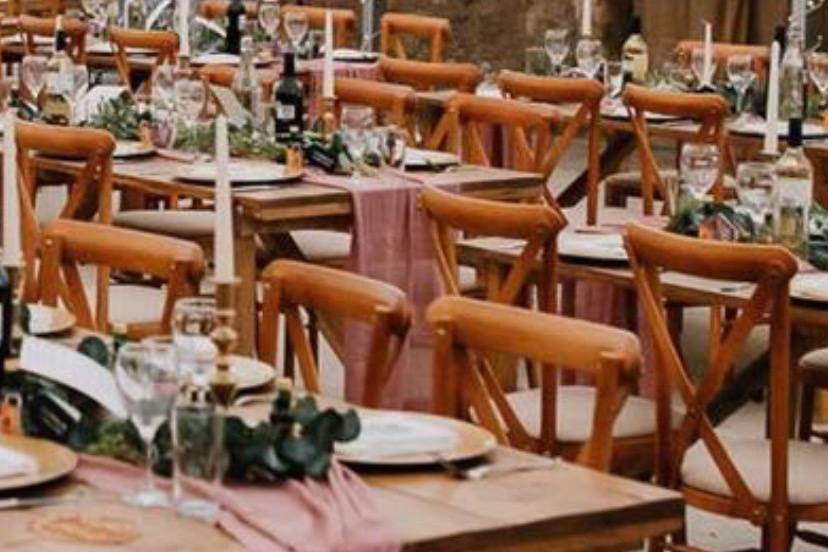 Crossback chairs & trestles