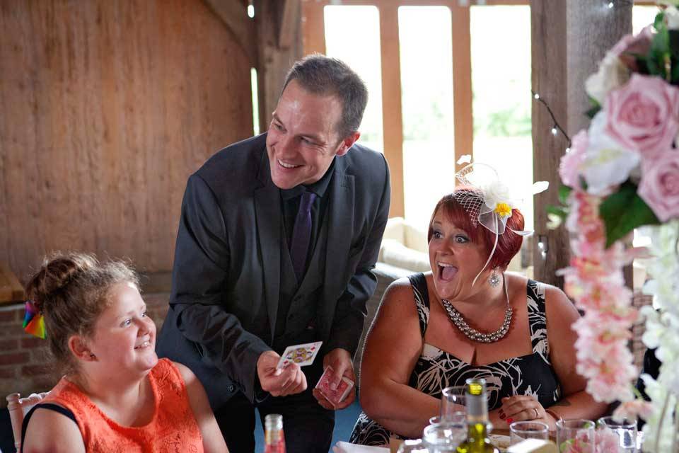 Barn wedding magician