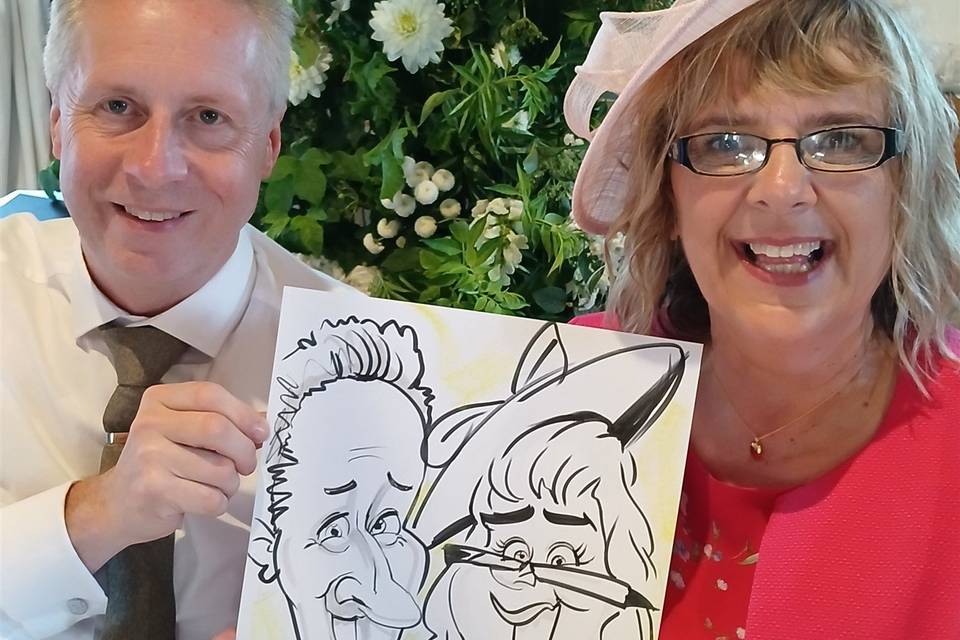 Wedding guests' caricature