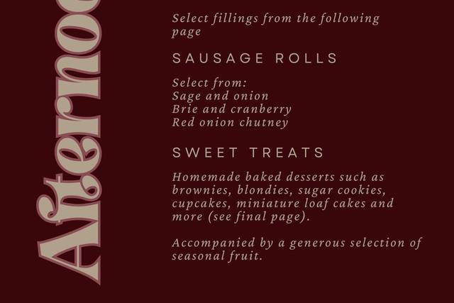 Afternoon Tea Menu (page 1)