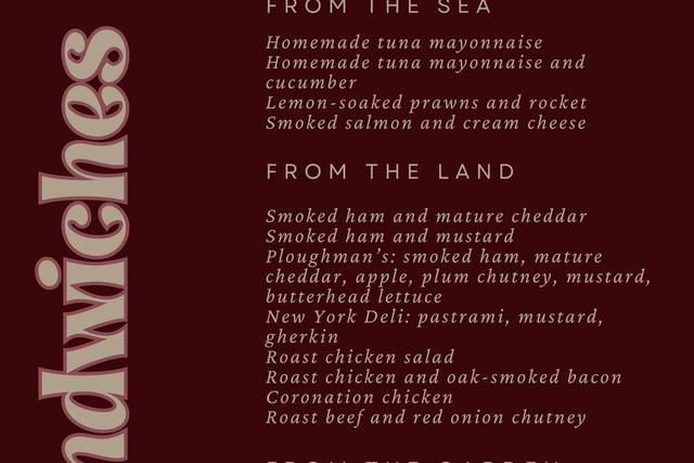 Afternoon Tea Menu (page 2)