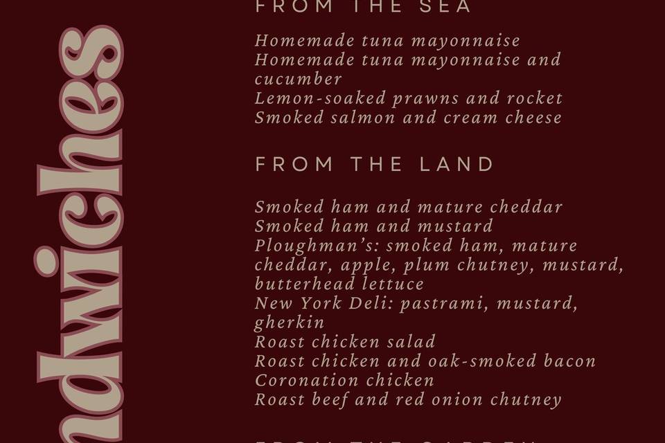 Afternoon Tea Menu (page 2)