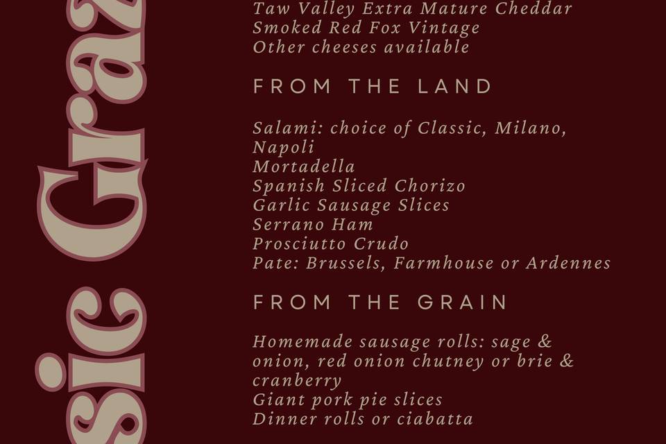 Classic Graze Menu