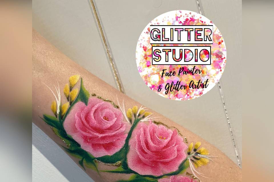 Roses body paint