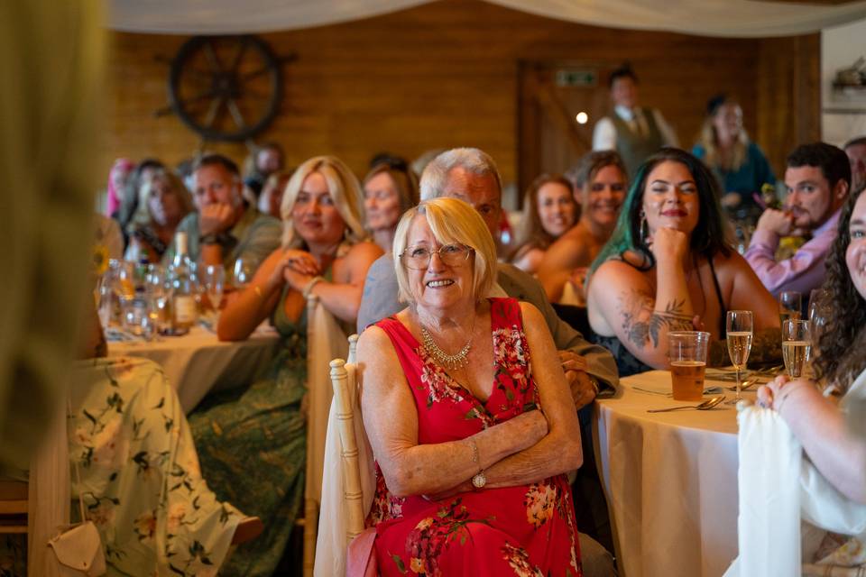Aunt watching speeches