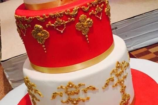 Red white and gold