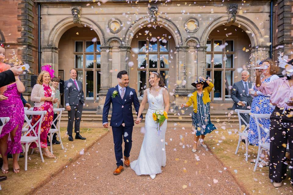 Confetti shot Keele Hall