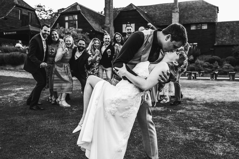 The bridal party brings it