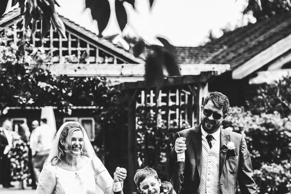 Mum & Dad with son at wedding