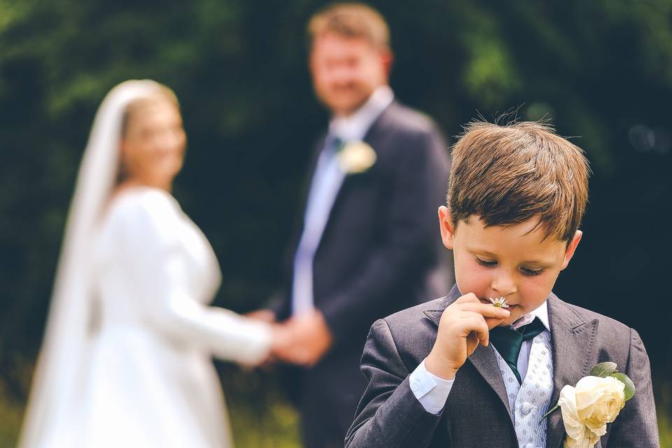 Parents with Son at Wedding