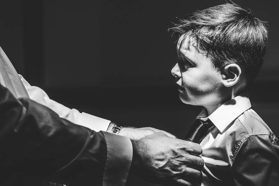 Father and Son Groom prep