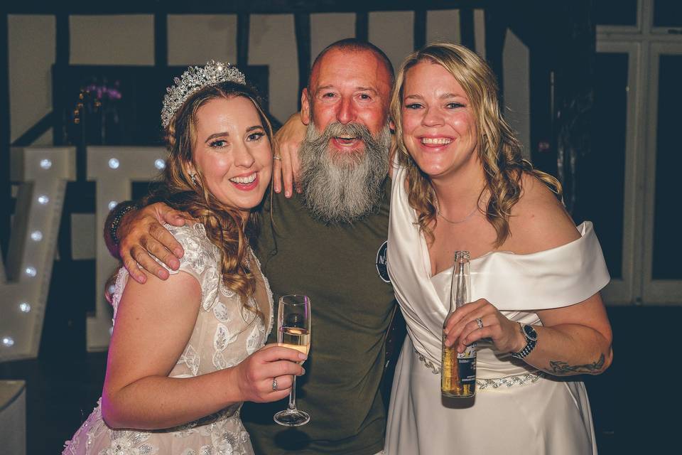 Jason with girl girl brides