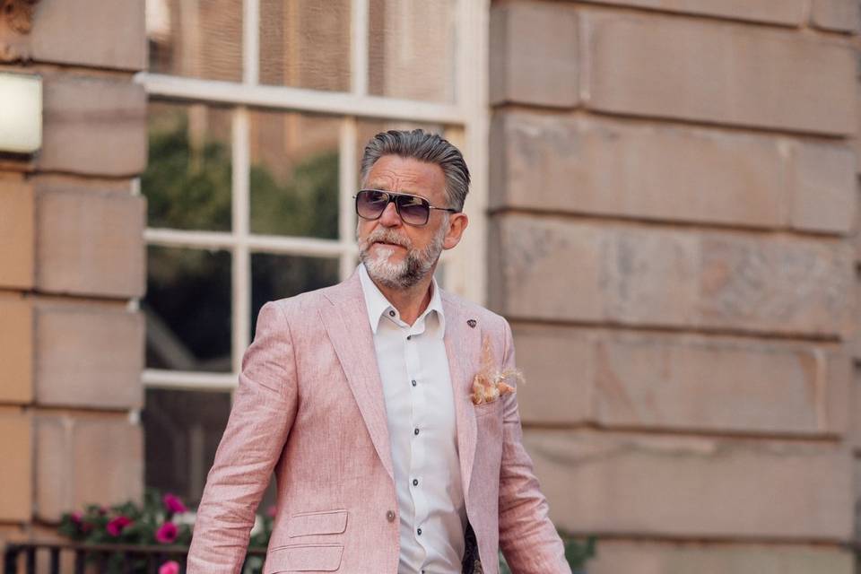 Linen Pink Wedding Suit