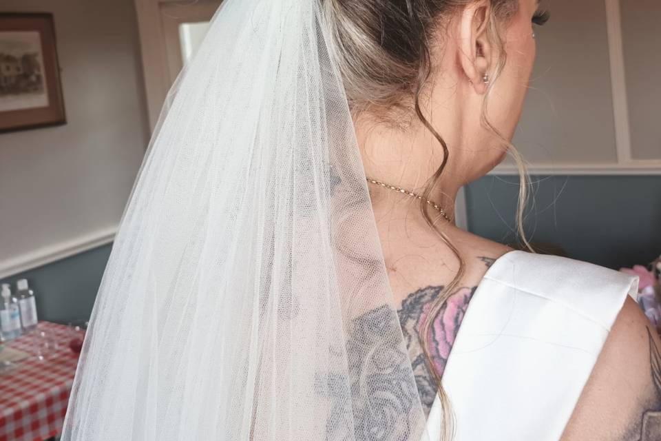 Textured bridal bun