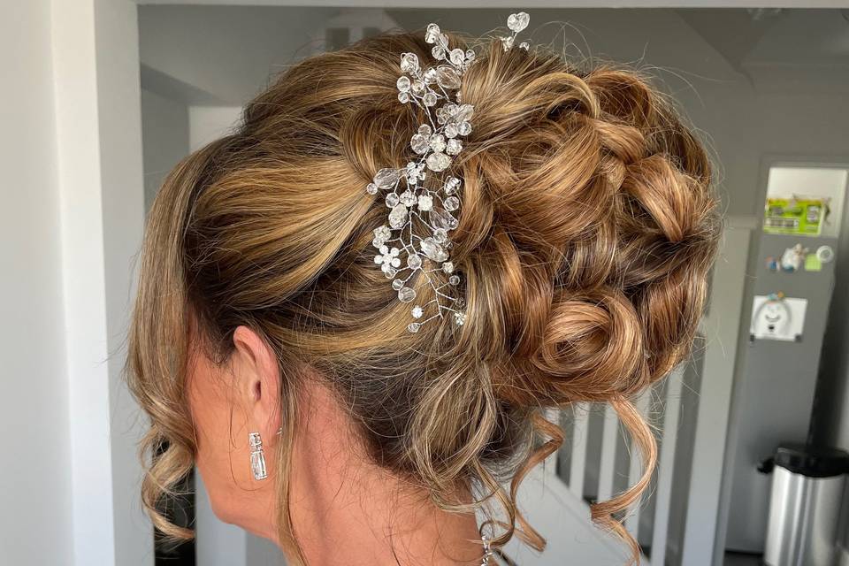 Relaxed curled updo