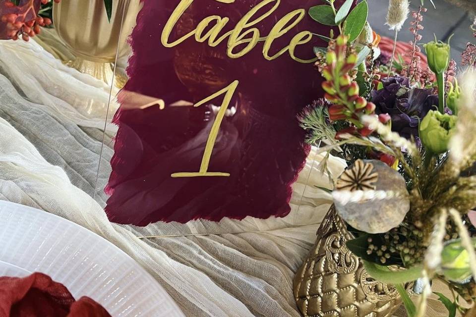 Acrylic table number