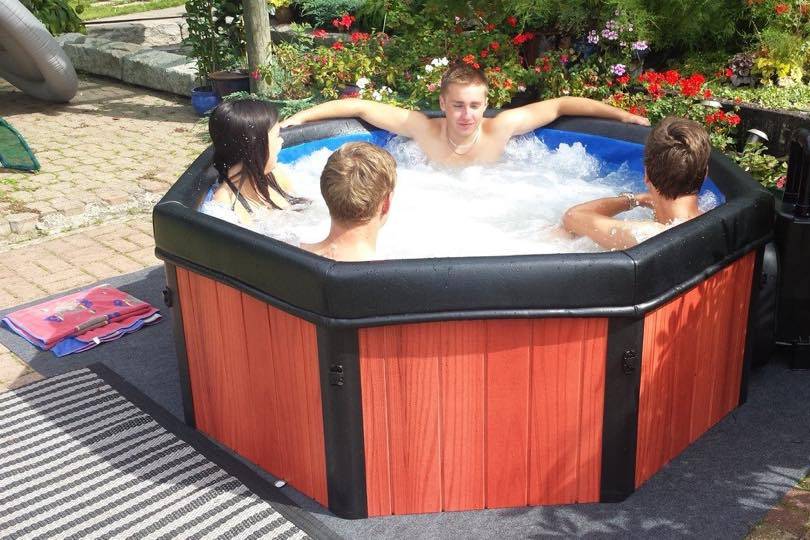 People enjoying hot tub