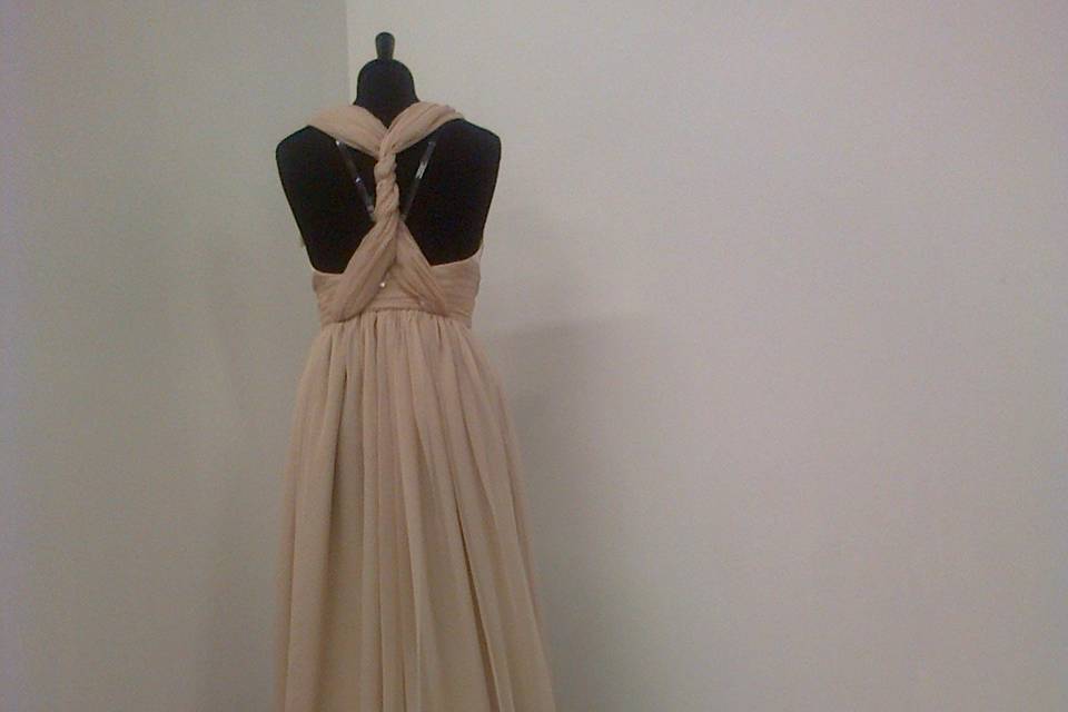 Bespoke silk chiffon dress