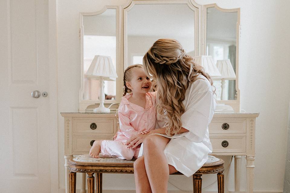 Mum & Daughter getting ready