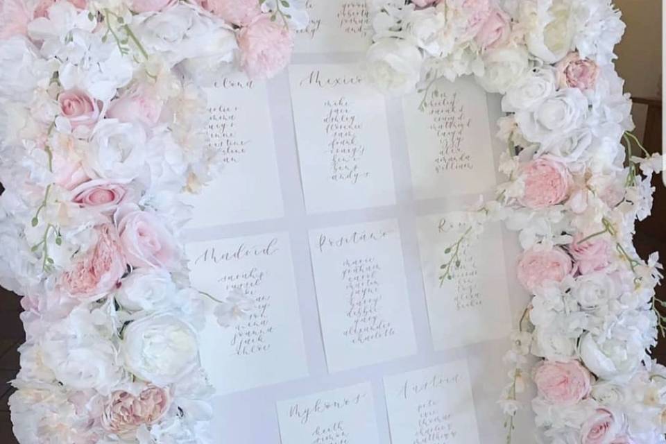 Calligraphy table plan