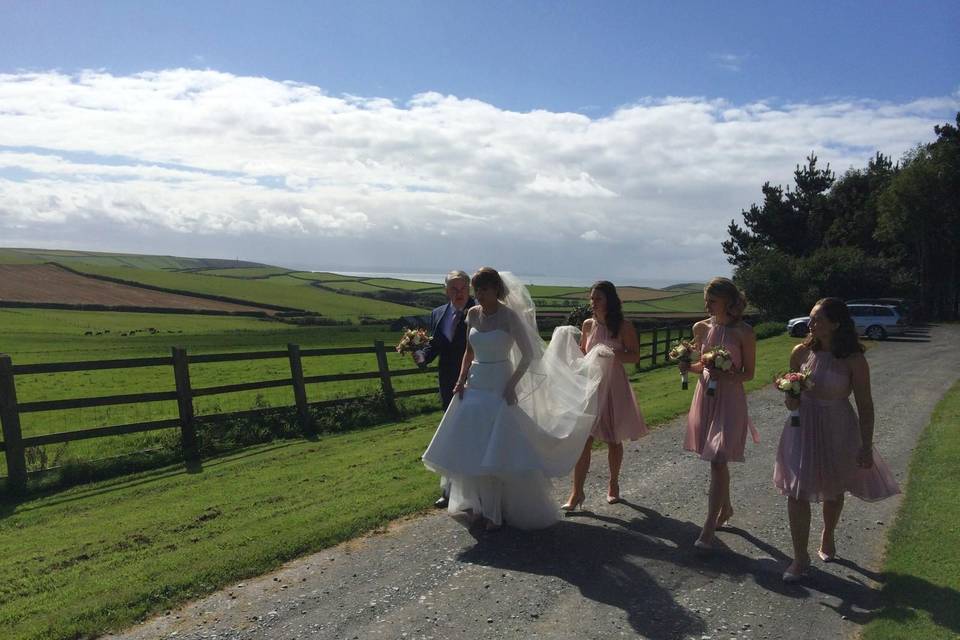 Walking down the drive