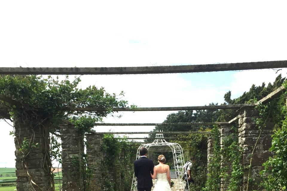 Walking down the Rose Arbour