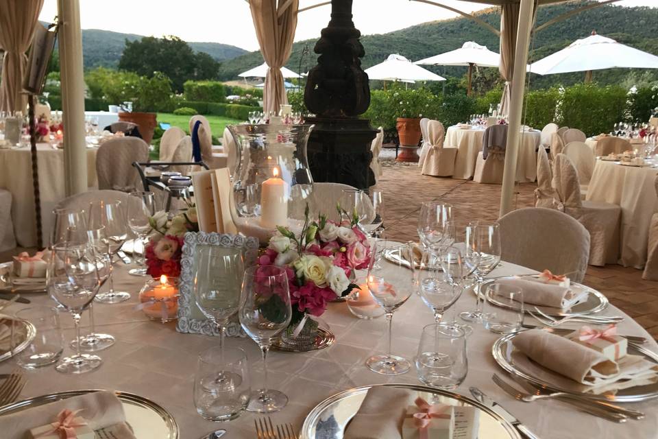 Reception table in the patio