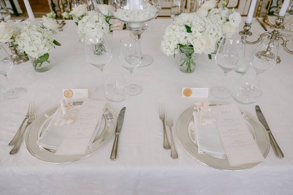 Reception table in veranda