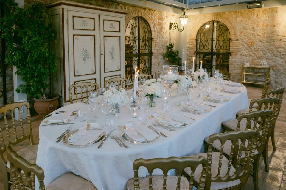 Reception table in veranda