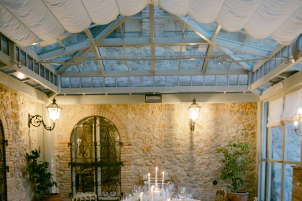 Reception table in veranda