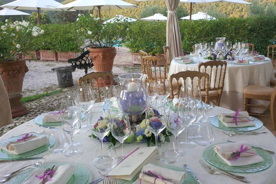 Reception table in the patio