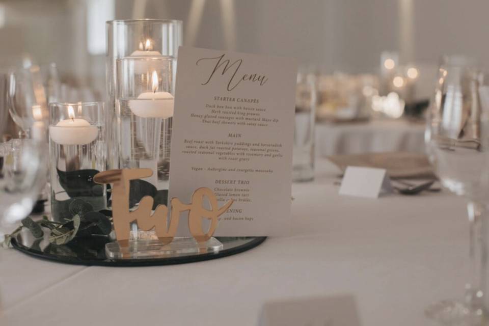 Wedding menu