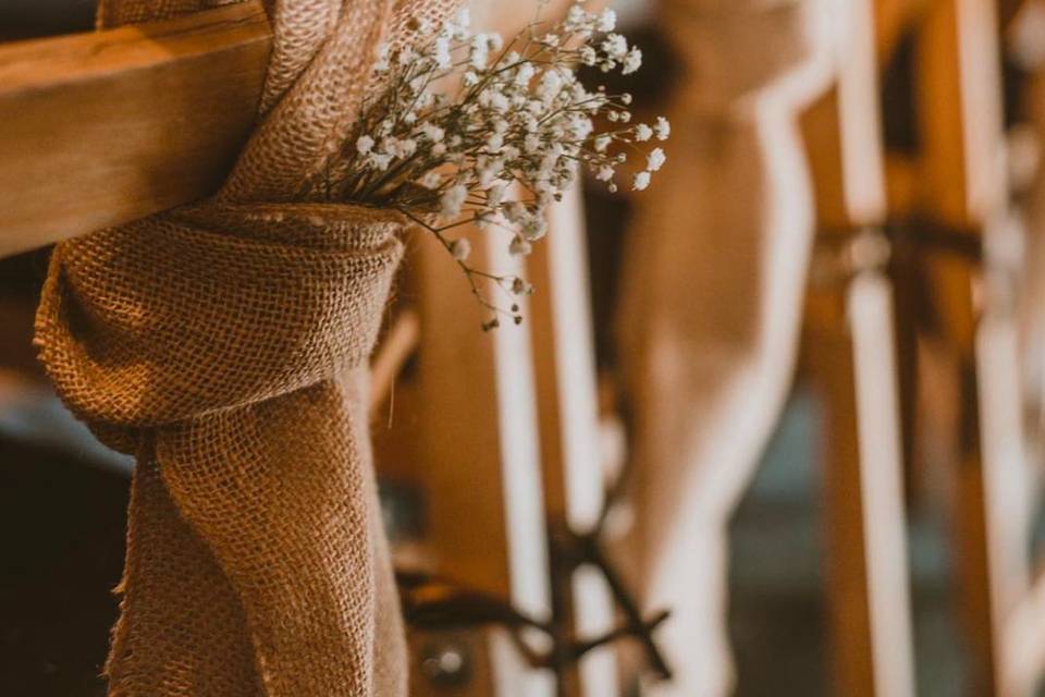 Chair Sash & Baby’s Breath
