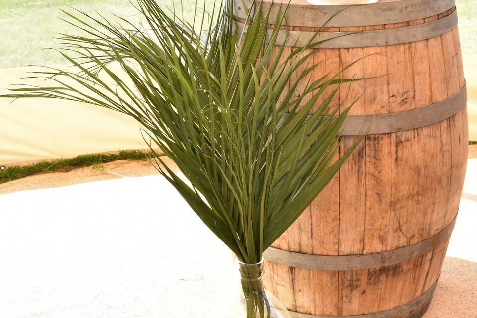 Barrel and foliage