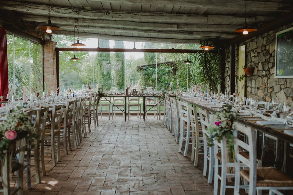 Dinner table under the Porch