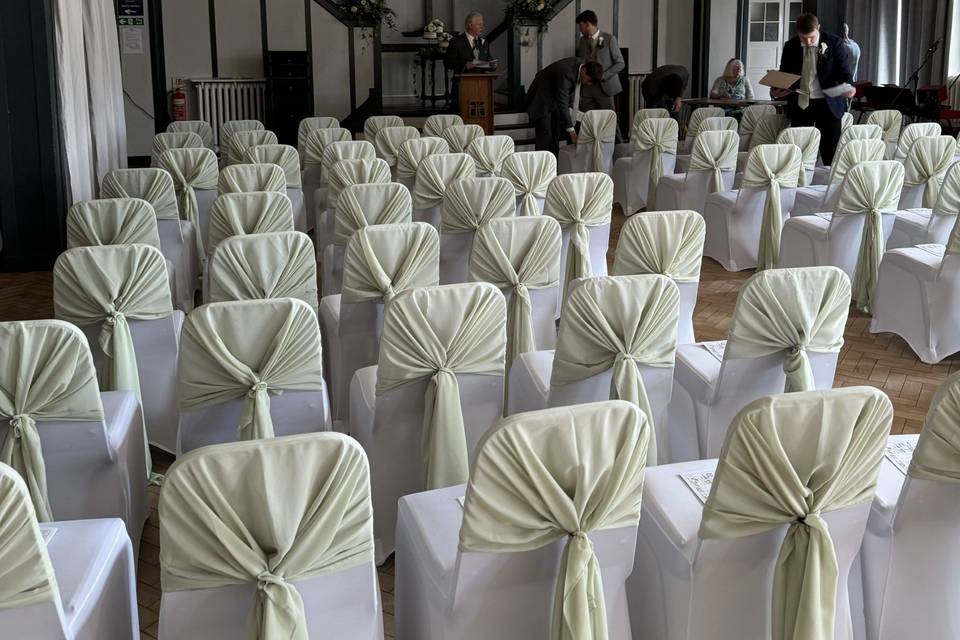 Ceremony Seating with festoons