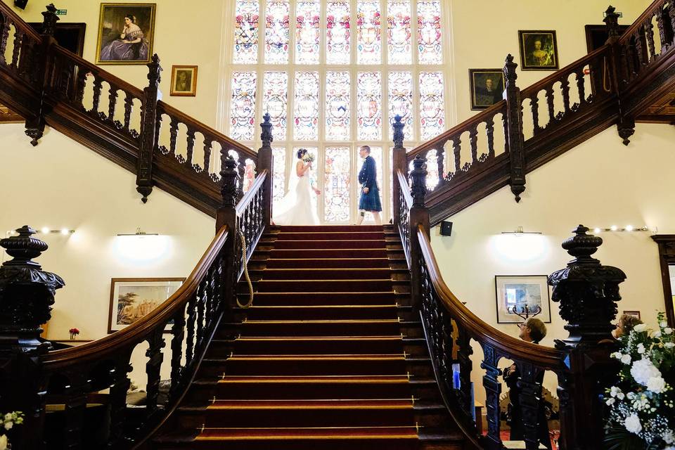 Grand entrance on staircase