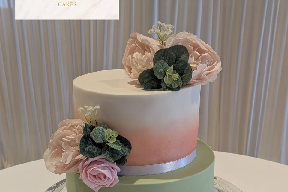 Green and ombre pink