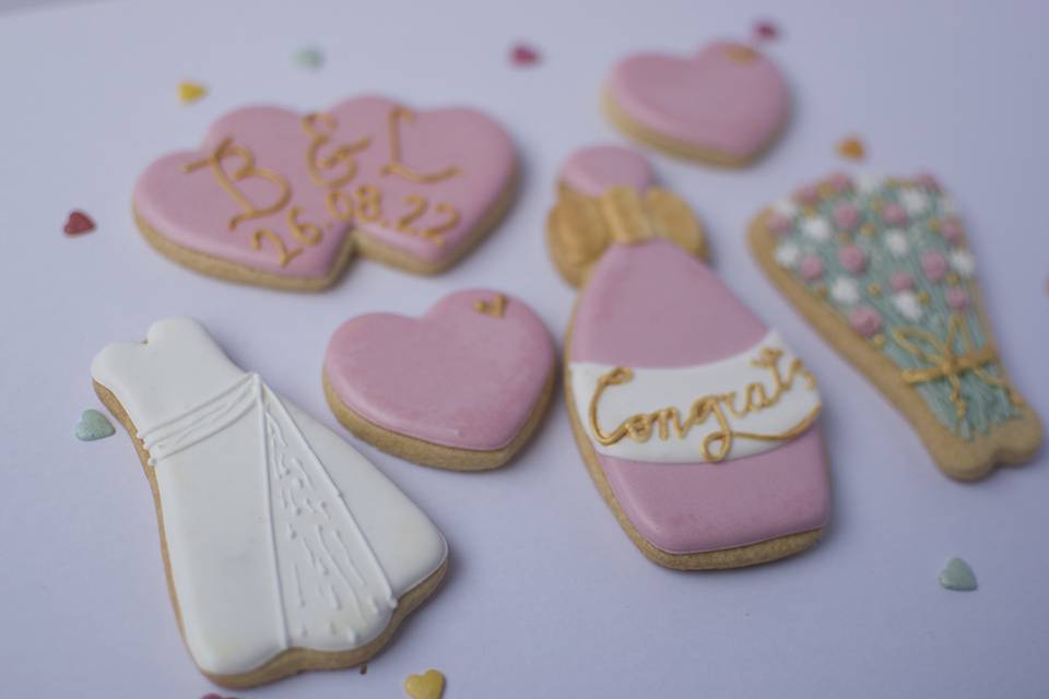 Variety of wedding biscuits