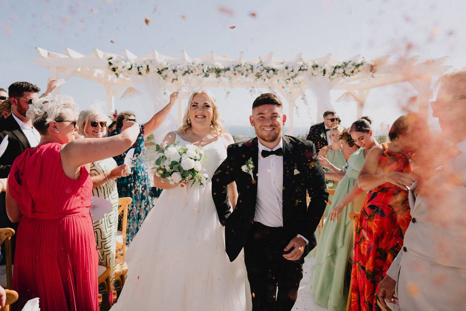 Alice and Joel Confetti Walk