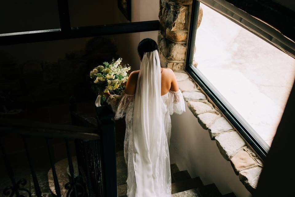 Flowing Dress Down The Stairs