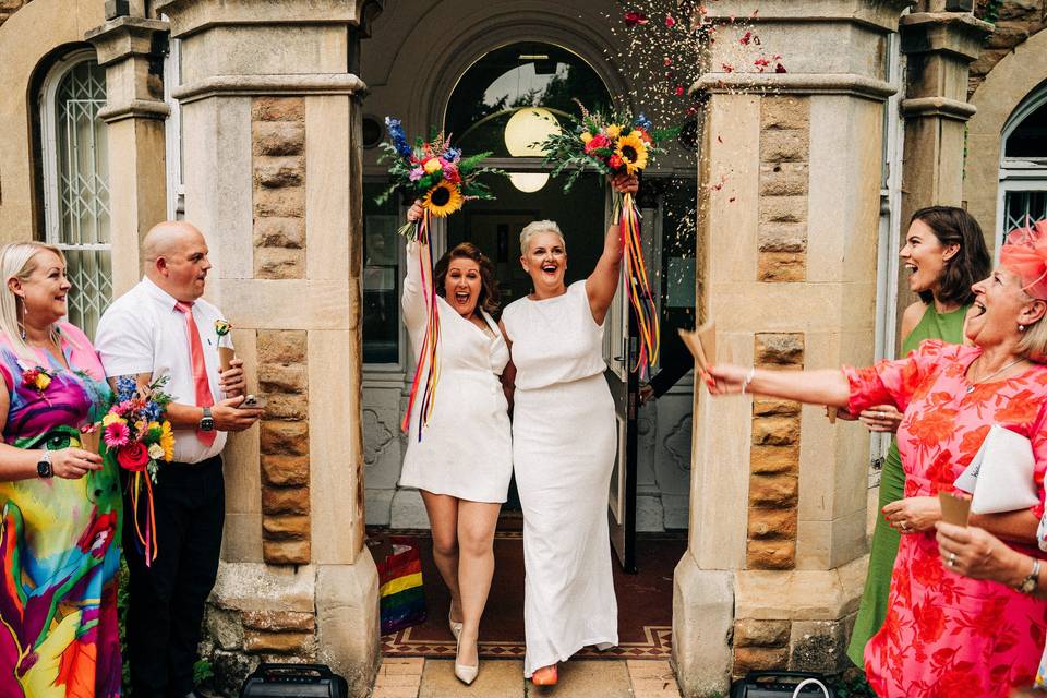 Laura and Vicki Confetti Walk