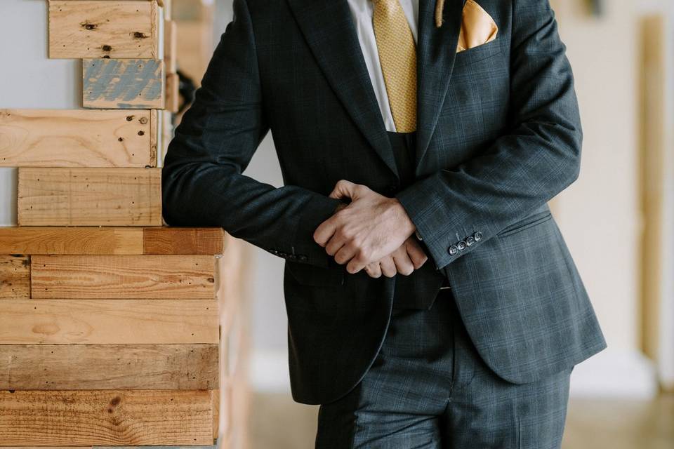 Groom looking suave