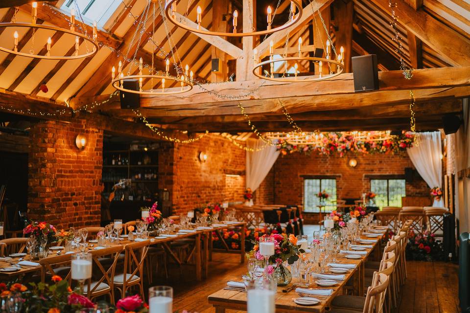 Wedding breakfast set up