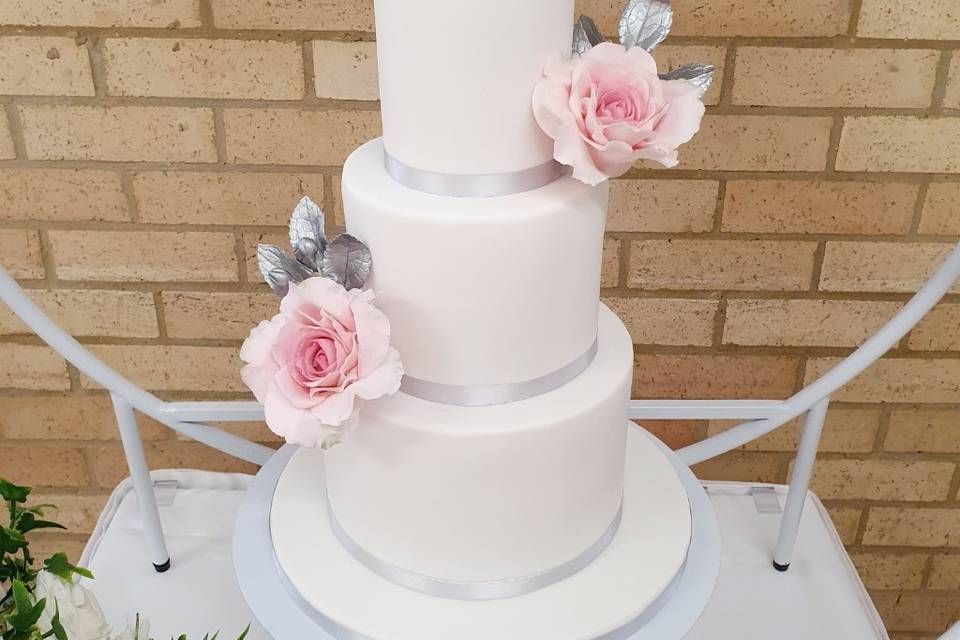 3 tier with sugar roses